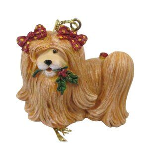 Christmas Ornament Yorkie Dog Decoration Russ Berrie Wags to Whiskers